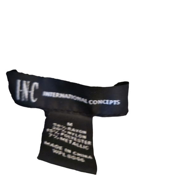 INC Mock Short Sleeve Cow Neck Size M Metallic Snake Print - Picture 3 of 3